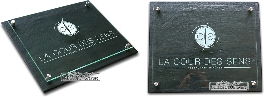 Plaques d'inauguration et plaques professionelles en ardoise, verre v&eacute;ritable, marbre ou pierre